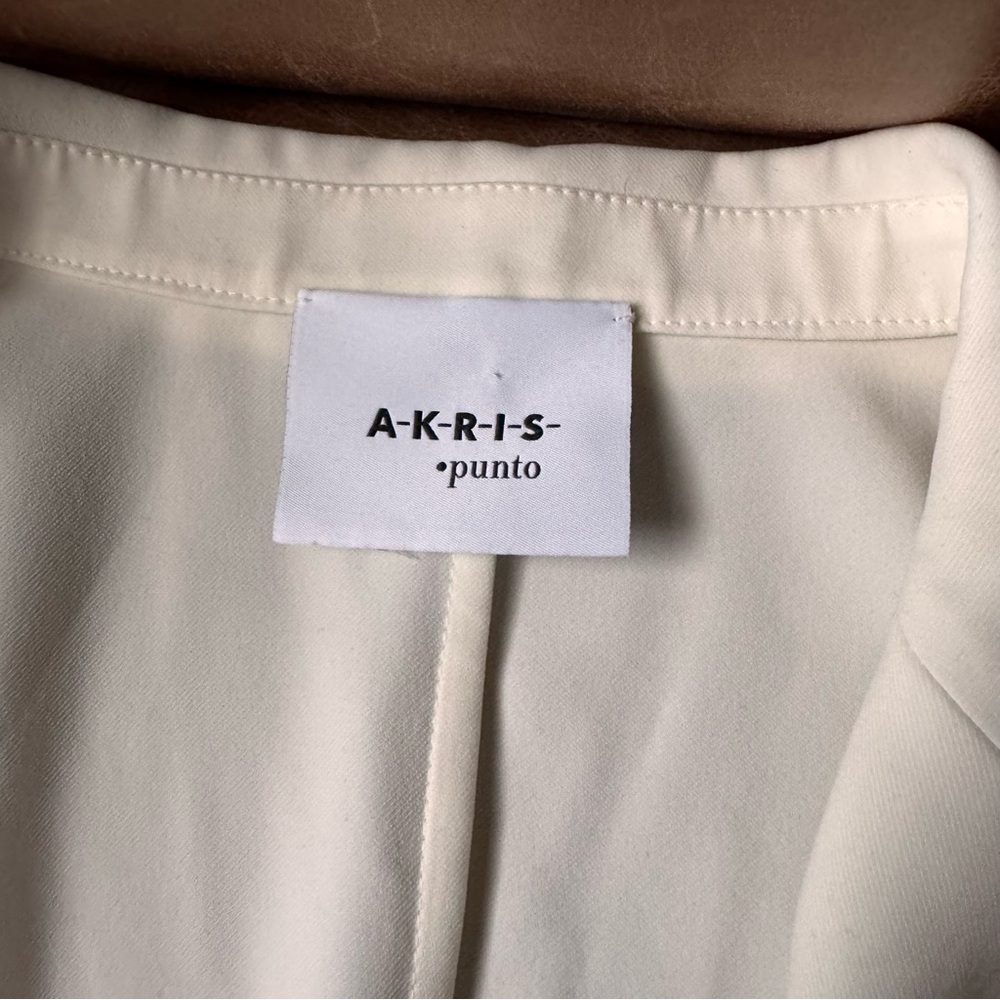 Akris punto Cream off white Blazer Vest double breasted side slits designer belt - Picture 10 of 13